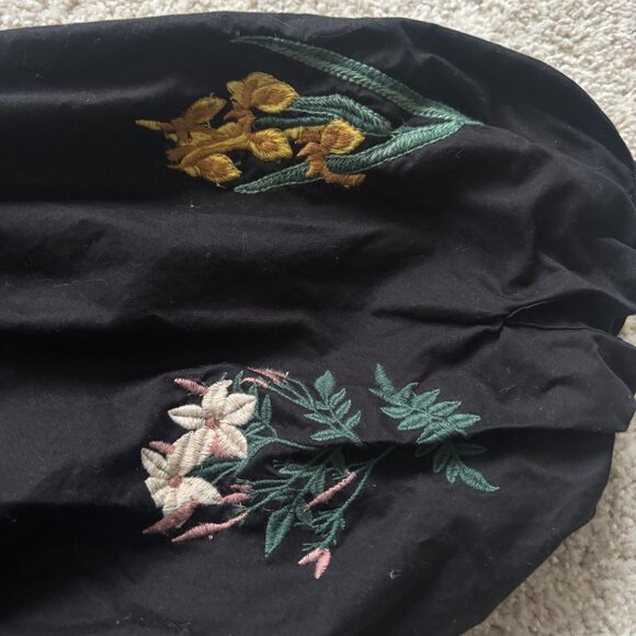 ZARA Chic Black Poplin Embroidered Blouse - Picture 7 of 7